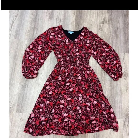 Draper James Floral Print Long Sleeve Smocked Waist dress size xs - Picture 6 of 12